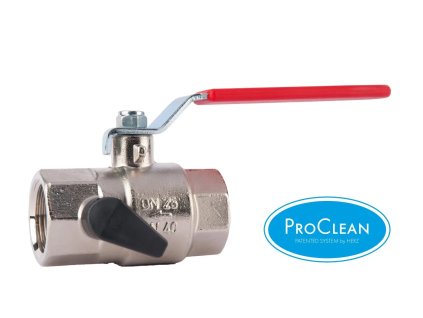 Kulový kohout HERZ EXPERT vypouštění, F/F ovládání páka ocel (#1240201 Kulový kohout HERZ EXPERT s vypouštěním - páka, PN40, DN15, Dimenze DN15, PN 40)