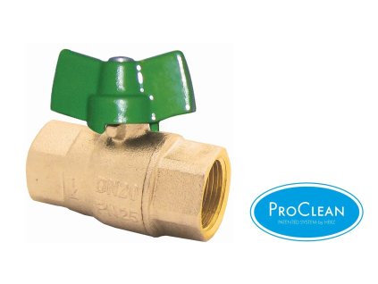 Kulový kohout HERZ EXPERT - DIN 17660  připojení F/Fovládání motýl Silumin (#2210011 Kulový kohout HERZ pro pitnou - motýl, Dimenze DN15, PN 25)
