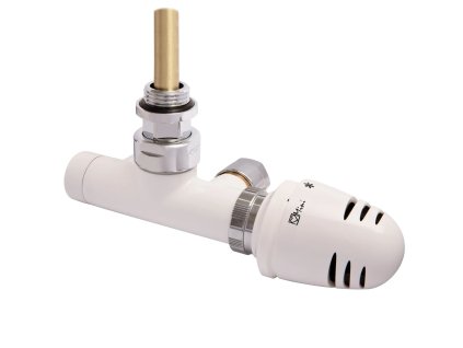 Set pro jednobodové připojení těles - bílý / chrom (#S760016 Set pro jednobodové připojení těles - chrom, svěrné šroubení pro plast trubku 16 x 2, Svěrné šroubení plast. trubka 16 x 2, Hlavice M28 x 1,5)