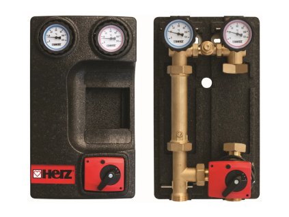 Směšovaná čerpadlová skupina PUMPFIX MIX DN25 s přepouštěcím ventilem (#1451107 PUMPFIX MIX bez čerpadla s obtokem, DN25, kvs: 4 m3/h, Dimenze DN25, kvs 4)