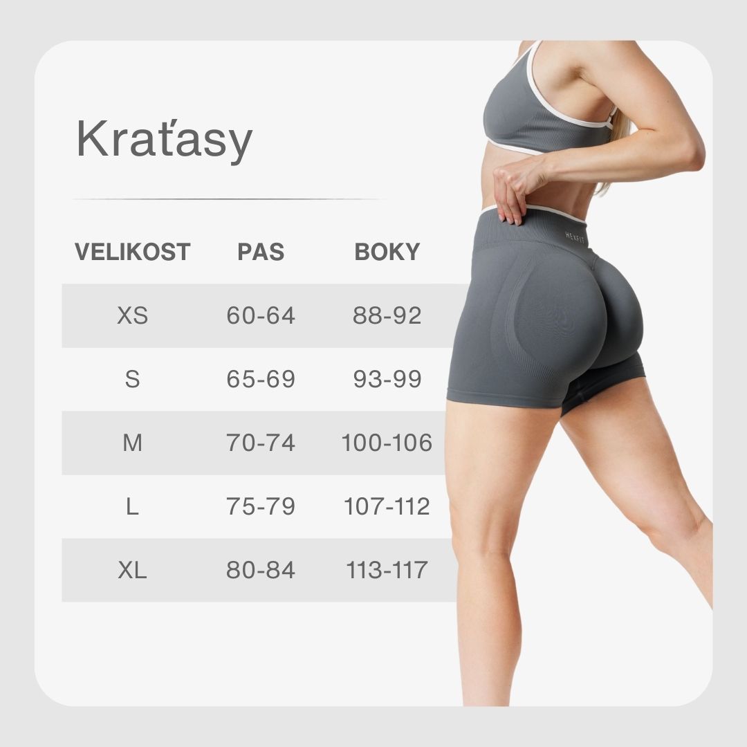 tabulka velikostí dámské sportovní kraťasy HEXFIT