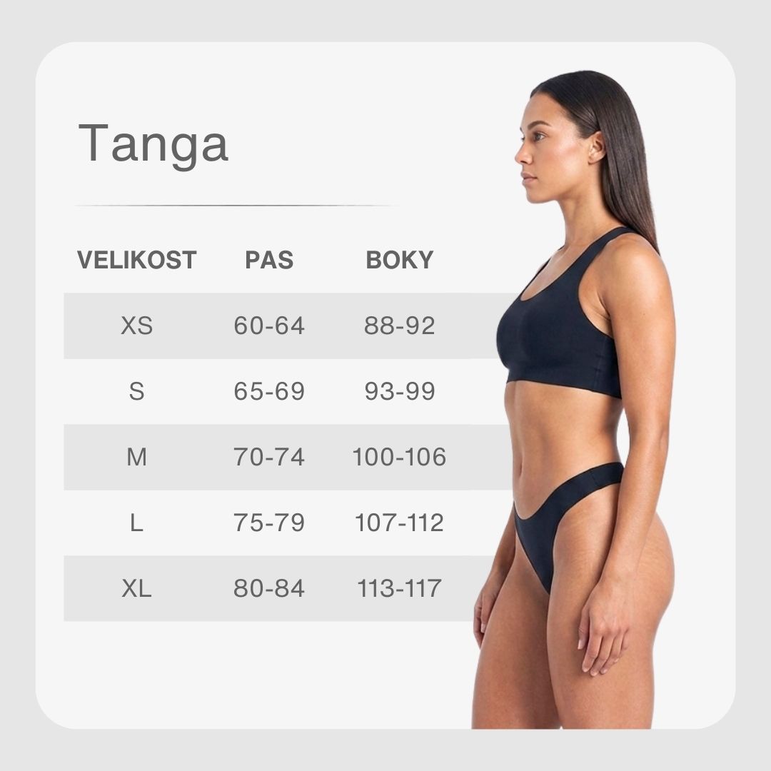tabulka velikostí tanga HEXFIT