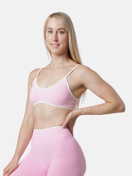 růžová sportovní podprsenka push up, HEXFIT