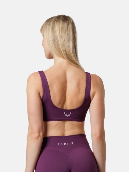 fialová sportovní podprsenka push up, HEXFIT
