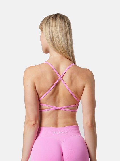 růžová sportovní podprsenka push up, HEXFIT