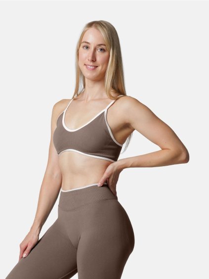 Hnědá sportovní podprsenka push up