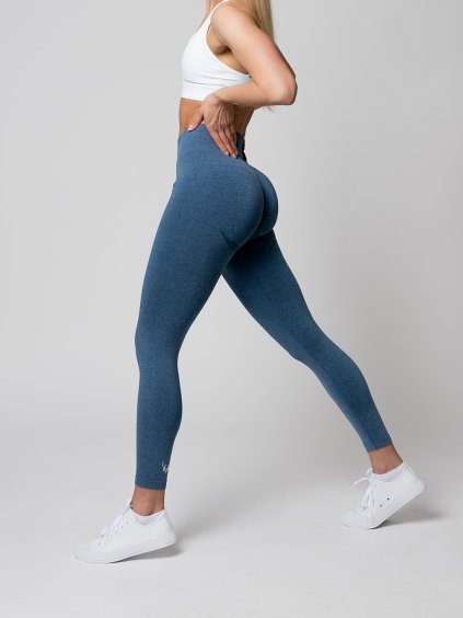 push up legíny s vysokým pasem, modré