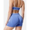 push up šortky dámské fitness, modré