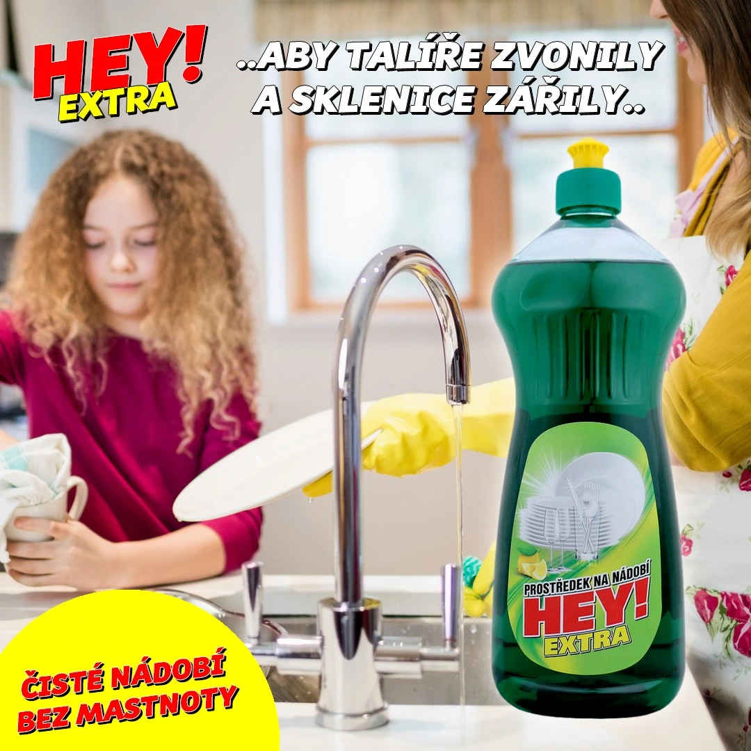 NAKUP DNES - HEY! EXTRA Prostředek na nádobí - CITRON 1L