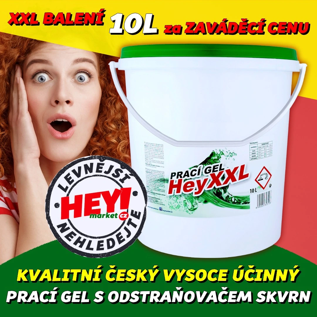 HEY! POWER XXL Prací gel 10L (133dávek)