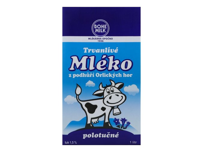 bohemilk trvanlive mleko polotucne 1l