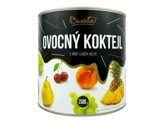 bassta ovocny koktejl v mirne sladkem nalevu plechovka 2500g
