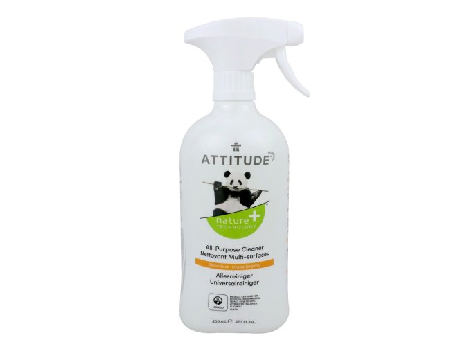 ATTITUDE NATURE+ TECHNOLOGY ALL-PURPOSE CLEANER - Univerzální čistič všech povrchů - rozprašovač 800ml - CITRUS ZEST (oranžová)