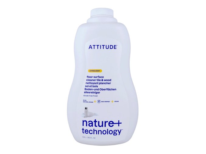 attitude nature technology floor surface cleaner tile wood 1 05l citrus zest