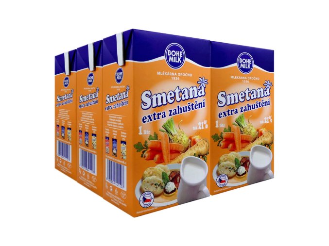 bohemilk smetana extra zahusteni 21procent 1l karton 6ks