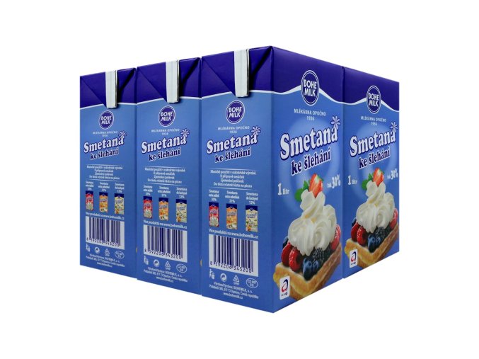 bohemilk smetana ke slehani 30procent 1l karton 6ks