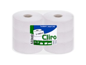 cliro jumbo 240 toaletni papir 2 vrstvy 6roli obal