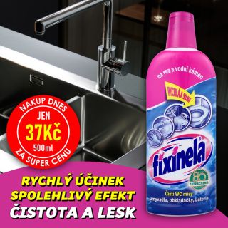 💥 NAKUP DNES ZA SUPER CENU 🚽✨🌸 FIXINELA Na rez a vodní kámen 500ml Kyselý čisticí prostředek na WC mísy, vany, umyvadla,...