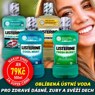 💥 NAKUP DNES ZA SUPER CENU 😁🦷✨ LISTERINE MOUTHWASH Ústní voda 500ml Oblíbená ústní voda LISTERINE® chrání dásně před...