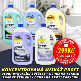 💥 NAKUP DNES ZA SUPER CENU 🌸🌸🌸👕 LENOR PROFESSIONAL Aviváž 4l (200dávek) VELKÉ BALENÍ - Oblíbená koncentrovaná aviváž Lenor...
