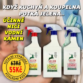 💥 NAKUP DNES ZA SUPER CENU ✨🌸 JELEN Octový čistič - sprej 500ml Jelen octový čistič na vodní kámen a urputnou špínu. Už...
