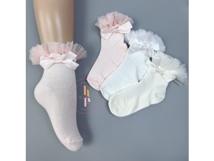 Ponožky Viktória tutu s mašličkou - ružová
