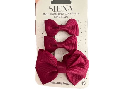 SIENA 3 dielny set mašličky - bordovo vínová
