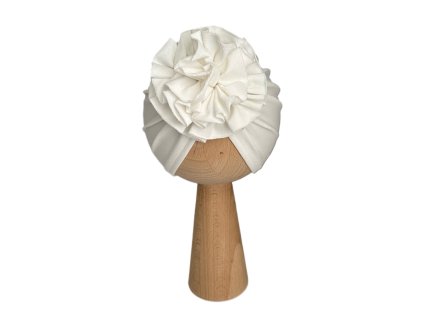 Turban malý Kvietok ecru jemná krémová