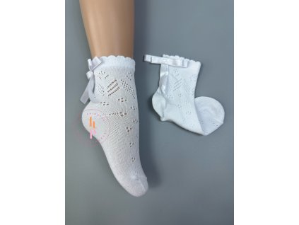 Ponožky dierkované Diana - biela