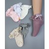 Ponožky Mia s krajkou a mašličkou - fialová - 12-18 mesiacov