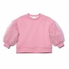 Mikina s balónovými Puf Puf rukávmi - light dusty pink