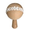 Bezotlaková ozdobná krajková čelenka - štvorlístok s perličkou