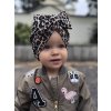 Dievčenský turban s mašličkou s leopardím vzorom
