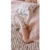Ponožky Pauli s krajkovou mašličkou - ecru jemná krémová