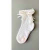 Ponožky Lara dierkové s mašličkou - biela