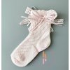 Ponožky Lara dierkové s mašličkou - ružová