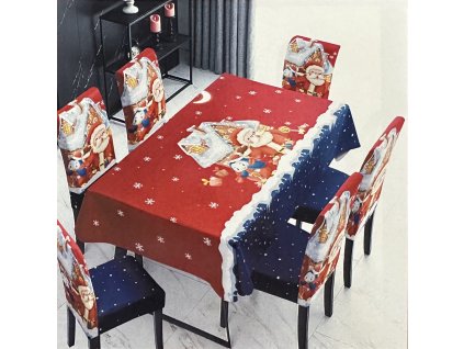 Vánoční Potahy na židle a stůl č.6 (7 kusů)