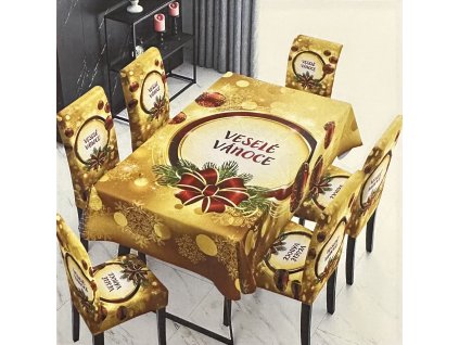 Vánoční Potahy na židle a stůl č.1 (5 kusů)