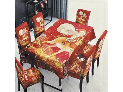 Vánoční Potahy na židle a stůl č.4 (5 kusů)