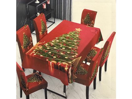 Vánoční Potahy na židle a stůl č.8 (7 kusů)
