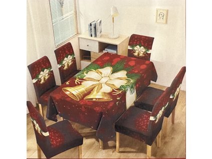 Vánoční Potahy na židle a stůl č.9 (7 kusů)