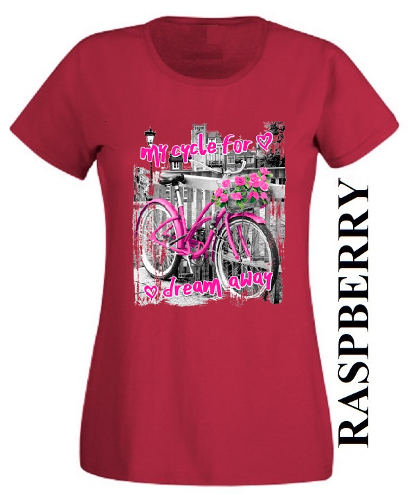Nové dámské tričko s bicyklem ve 22 barvách