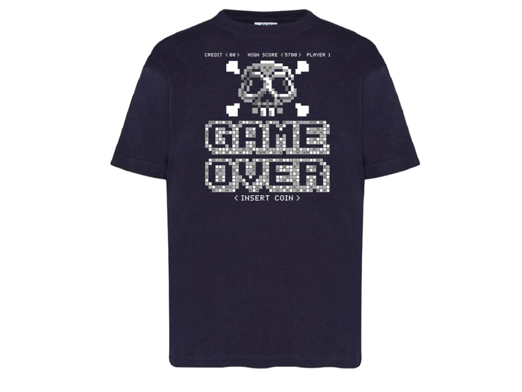 tmave_modre_detske_levne_tricko_konec_hry_game_over