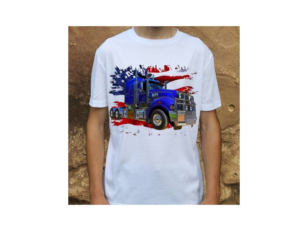 tričko, tahač, americký kamion, potisk, Mack
