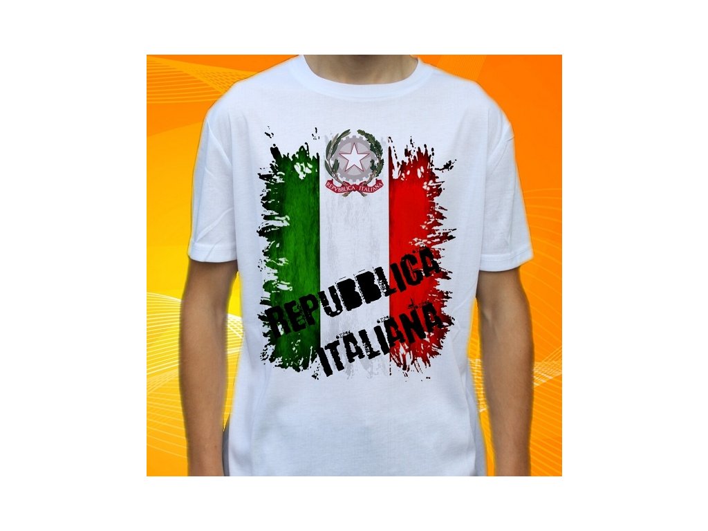 tričko, dětské, pánské, potisk, vlajka, itálie