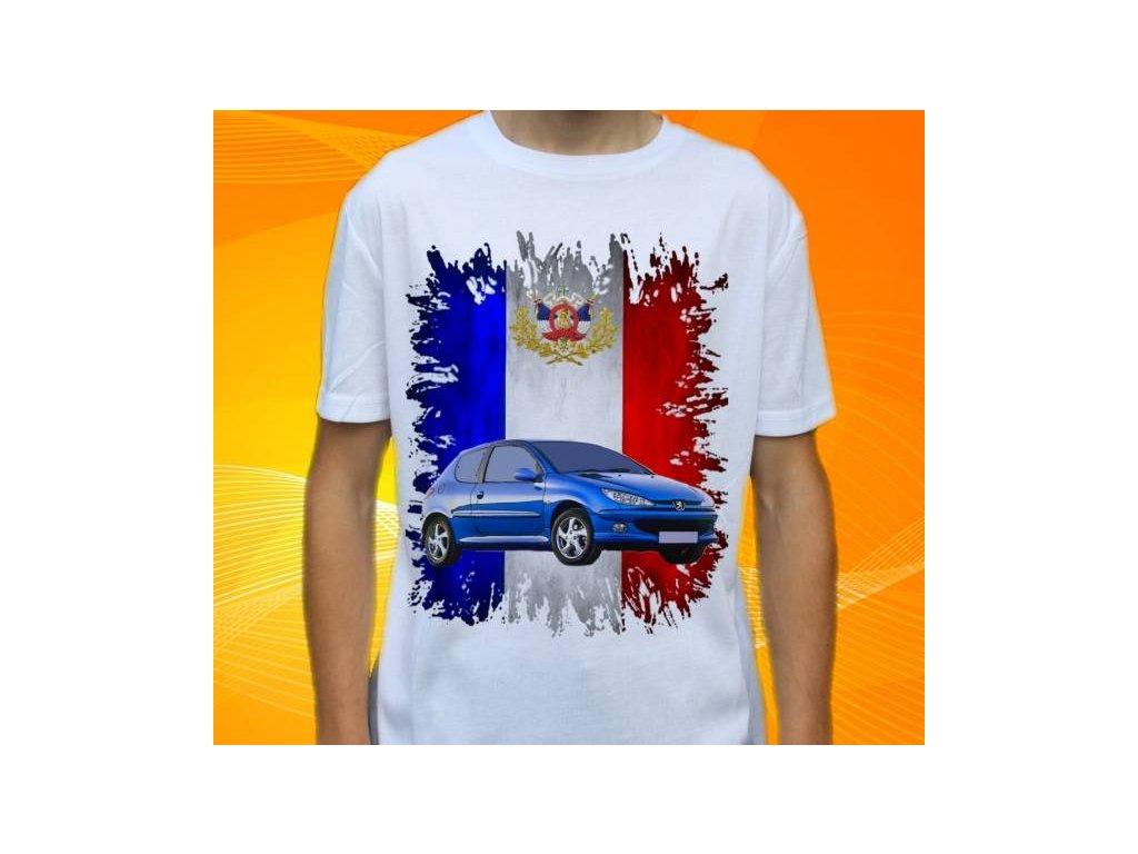 Dětské a pánské tričko s autem Peugeot 206
