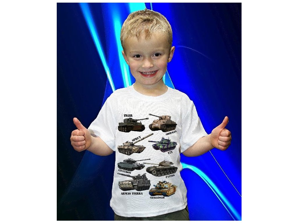 Dětské a pánské tričko s potiskem tanků