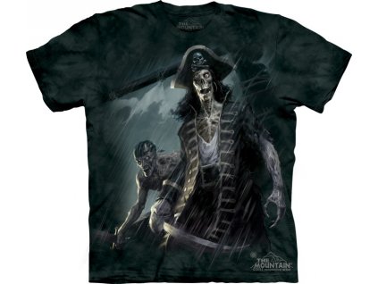 tričko-pirát-zombie-potisk-batikované-kostlivec