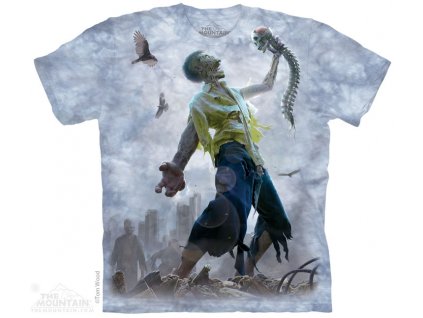 tričko-zombie-lebka-pánské-potisk-batikované