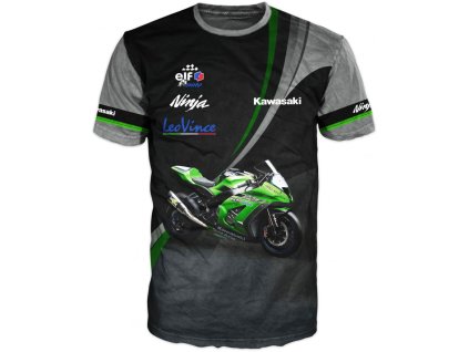 cerne tricko motorka Kawasaki